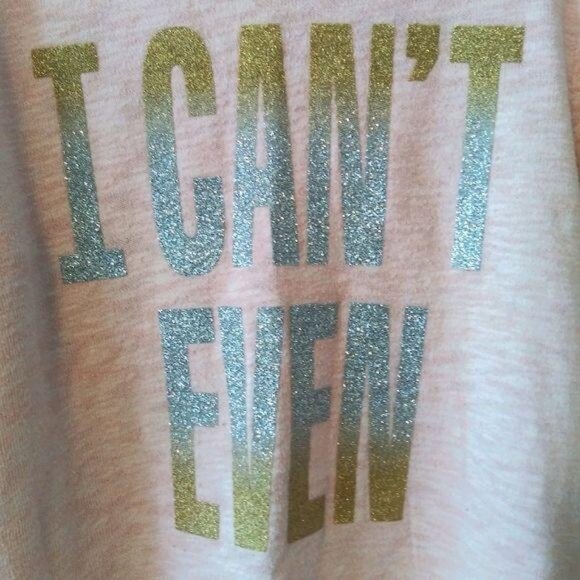 I Cant Even Girls XL 14 Long Sleeve Hi-Low Ruffle Hem Shirt By Place Pink - Picture 3 of 5